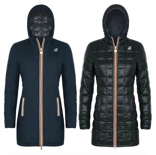 GIUBBINO KWAY DONNA LUNGO  - DOUBLE FACE BLU/NERO